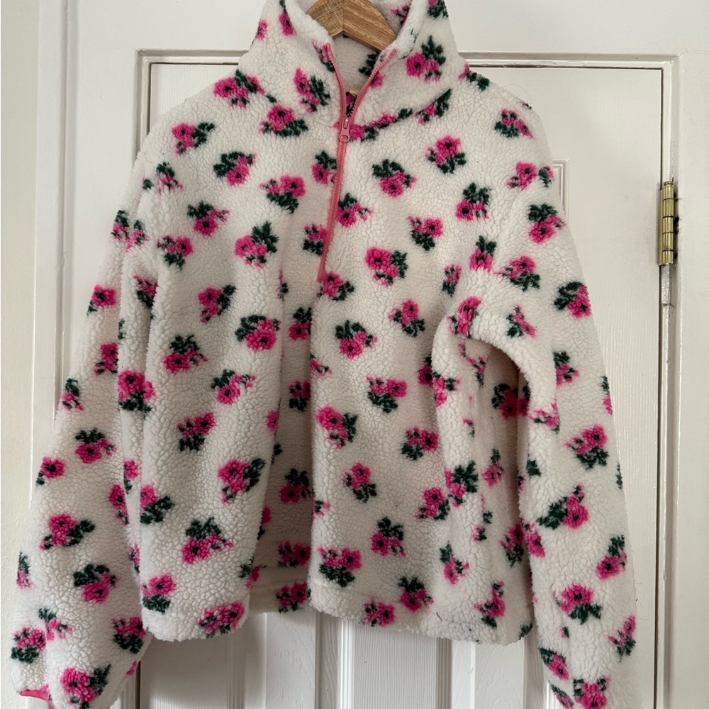 Floral Fleece Sherpa Jacket